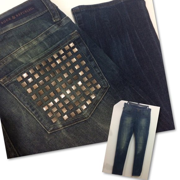Rock & Republic Denim - Rock & Republic Jeans Berlin Stud Pocket Detail